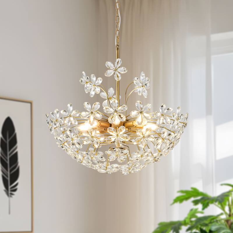 Starsky 8-Light Sputnik Unique / Statement Crystal Chandelier - Gold