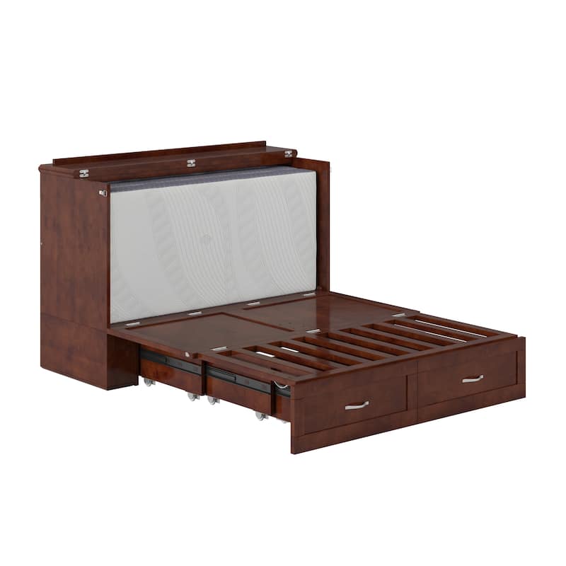 Hamilton Murphy Bed Chest with Mattress and Storage Drawer