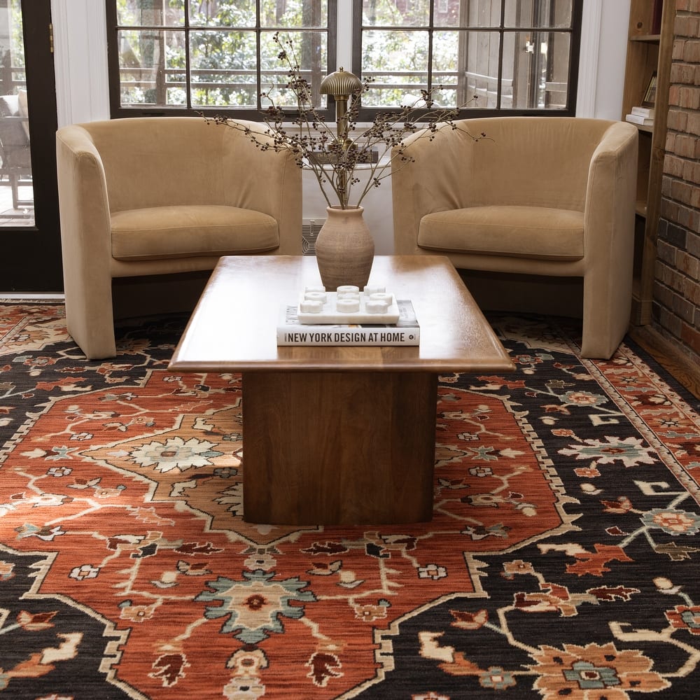 Style Haven Leander Layered Medallions Fringed Wool Blend Area Rug