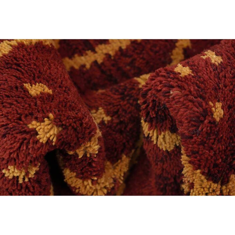 Hand Knotted Oriental 100% Wool Carpet Modern All-Over Oranges & Rust Moroccan Area Rug - 7' 9'' X 5' 0''