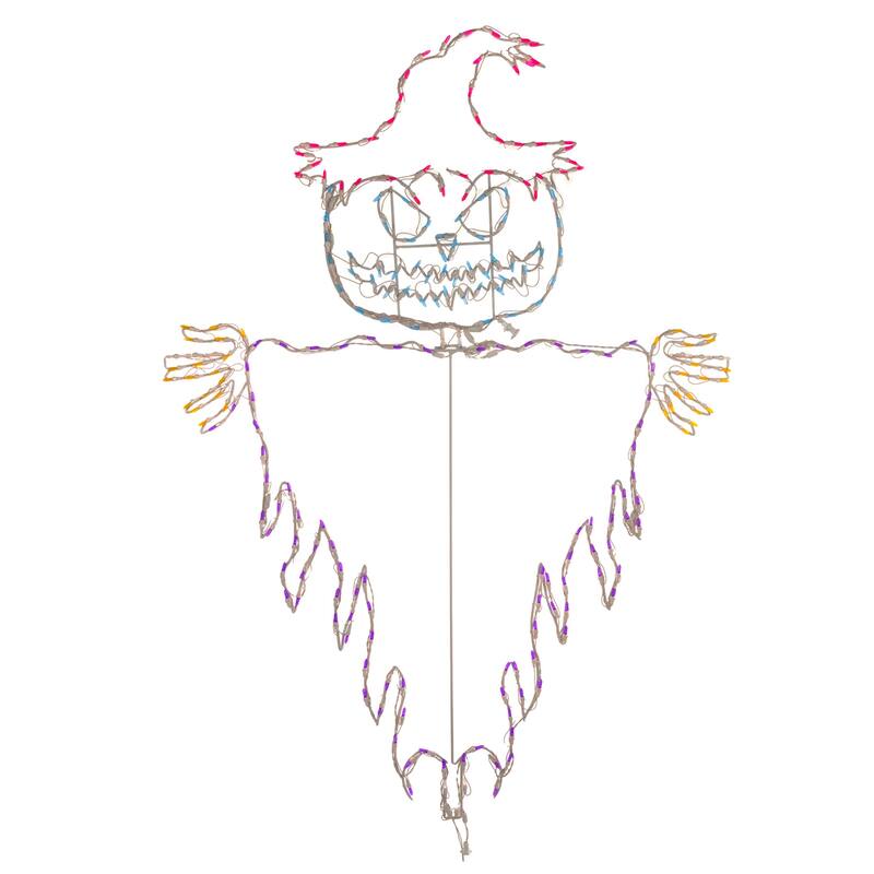 LED Lighted Jack O Lantern Voodoo Scarecrow Outdoor Halloween Decoration - 72"