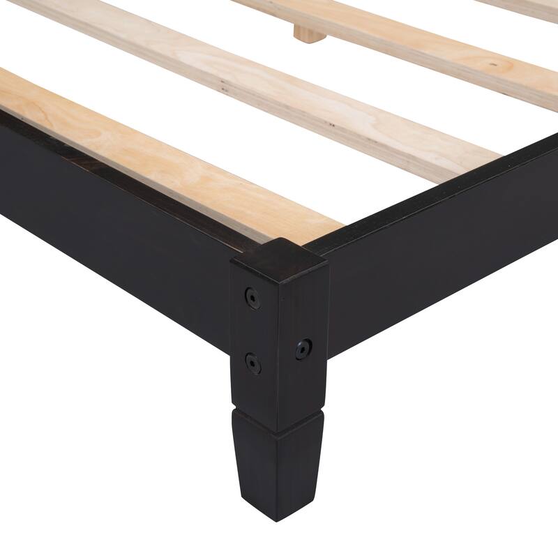 Twin/Full Size Classic Mid-Century Modern Wood Daybed with Armrest & Backrest for Bedroom, Guest Rooms, Sofa Bed