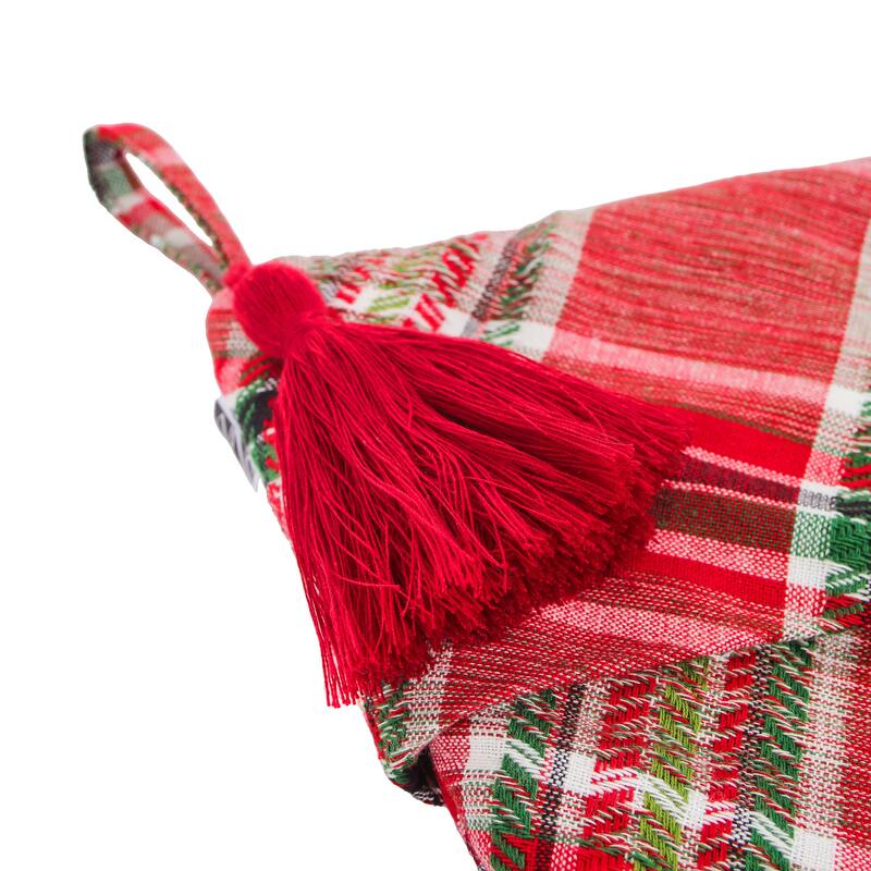 National Tree Company 20 in. HGTV Home Collection Bias Cut Red Plaid Stocking - 20in