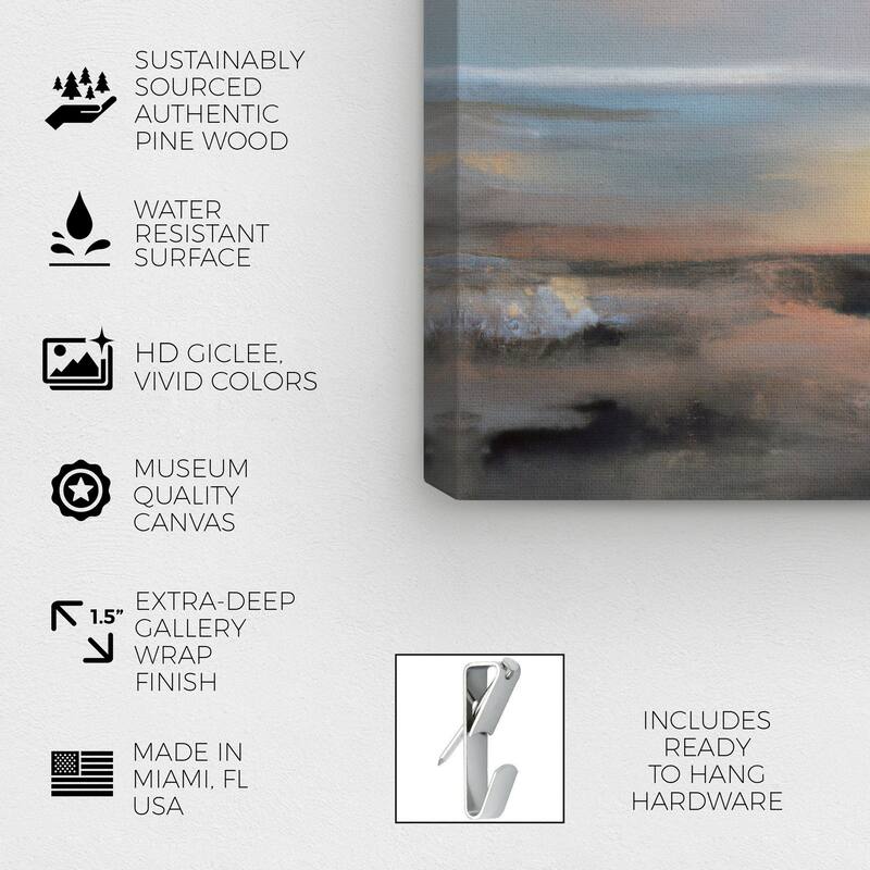 Wynwood Studio Canvas Nature and Landscape Miracle Morning Gray and Nautical & Coastal Wall Art Canvas Print