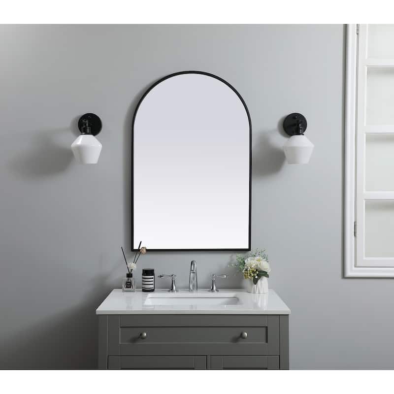 Indigo Home Metal Frame Arch Mirror 24x36 Inch