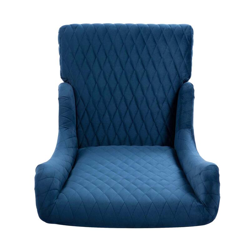 Velvet Wingback Chair with High Back Support and Wooden Legs