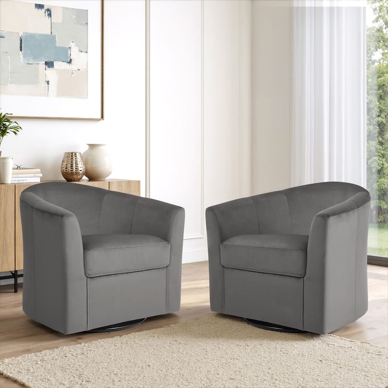 Modern 29"W Upholstered Swivel Barrel Chair for Living Room