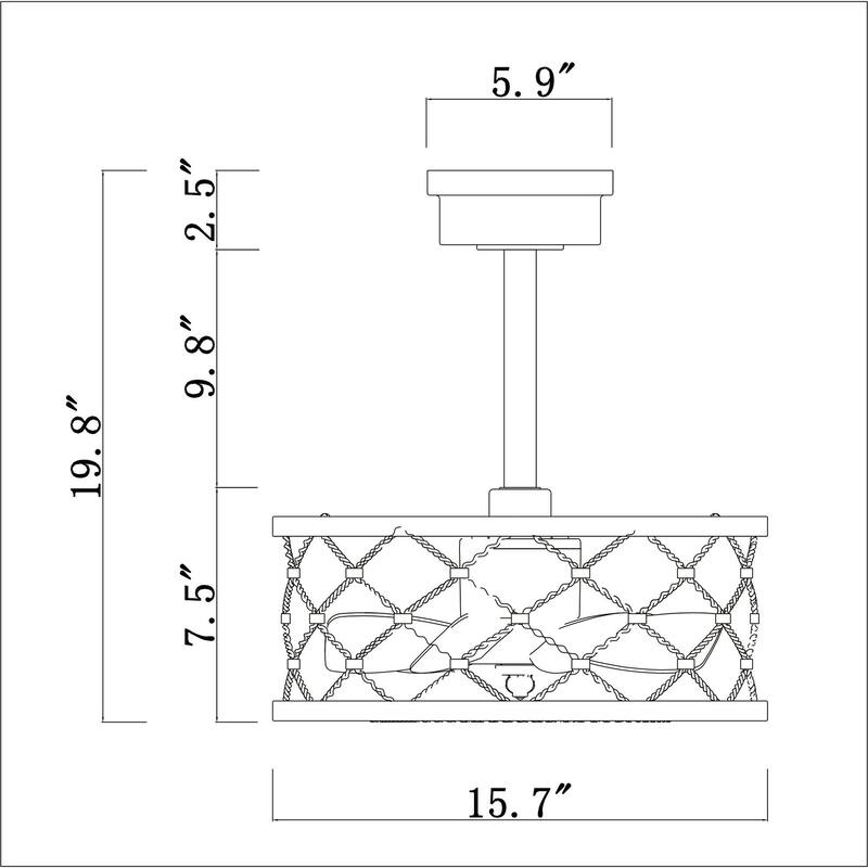 16 Inch Modern Wood Grain Fandelier