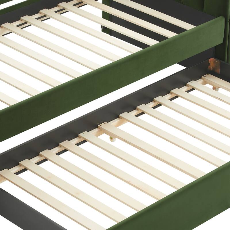 Veyla Channel Tufted Performance Velvet Twin Daybed With Trundle