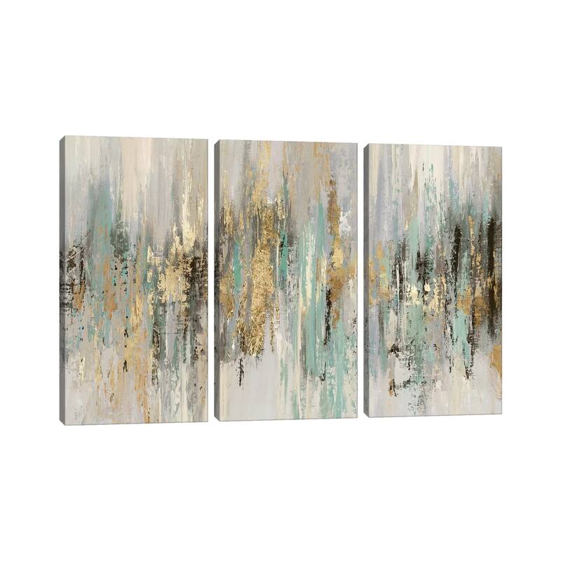 iCanvas "Dripping Gold I" by Tom Reeves 3-Piece Canvas Wall Art Set