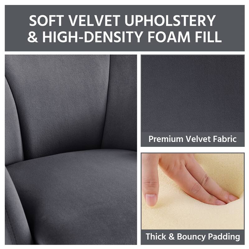 Yaheetech Flower Shape Velvet Armchair Accent Chair with Golden Metal Legs