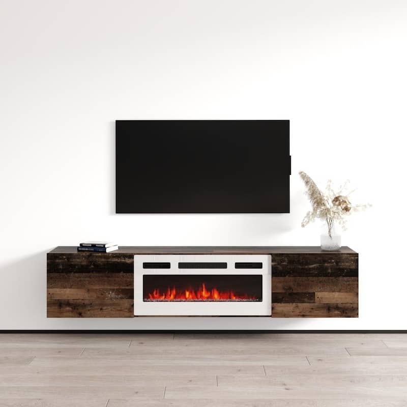 Baja WH-EF Floating Fireplace TV Stand - Oldwood