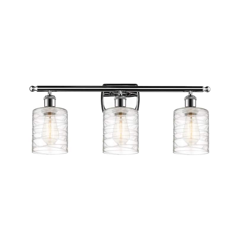 Innovations Lighting 516-3W-10-26 Cobbleskill Vanity Cobbleskill 3 - Polished Chrome / Deco Swirl