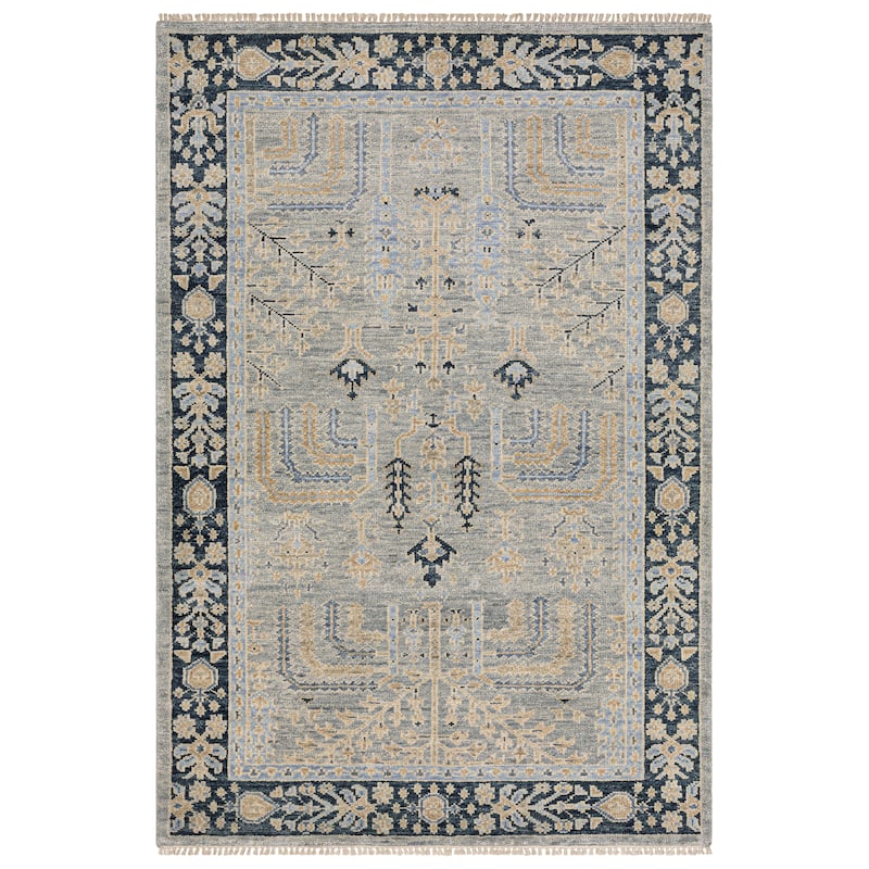 Maylin Traditional Oriental Grey/ Blue Area Rug