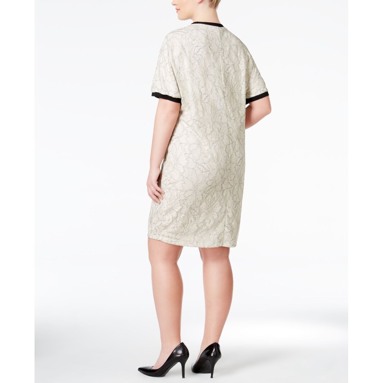 Shop Juna Rose Womens Shift Dress Beige Size 14 Uk 16 Floral Lace Overlay On Sale Overstock 31065295