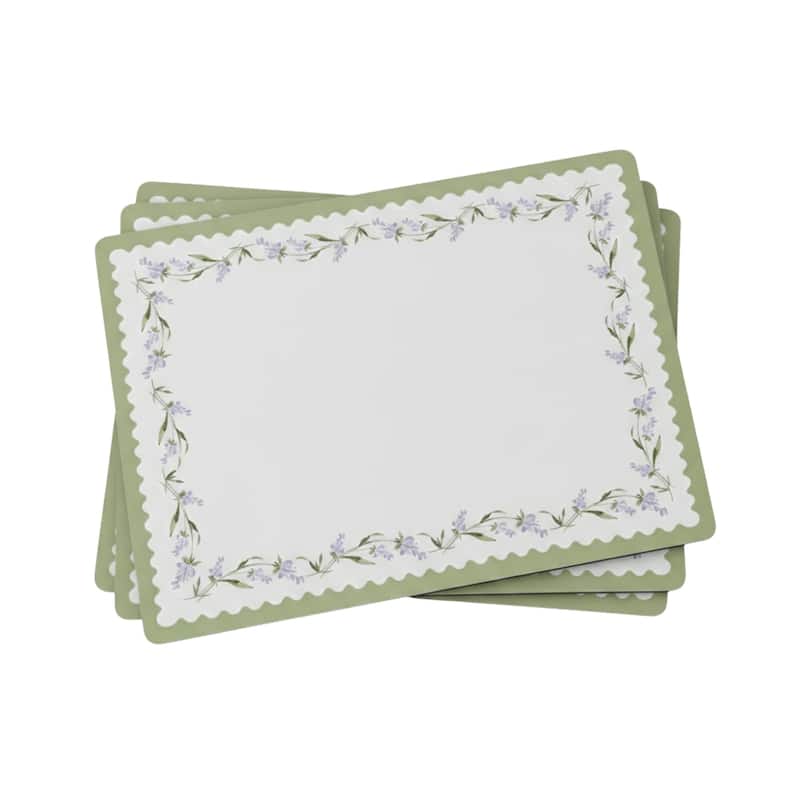Portmeirion Lavandula Placemats, Set of 4 - 12 x 16 in - Set of 4 - 12 x 16 in - Green