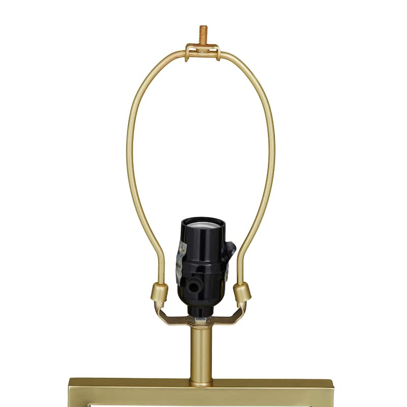CosmoLiving by Cosmopolitan Gold Marble Geometric Table Lamp with Square Shade - White/Silver or White/Gold