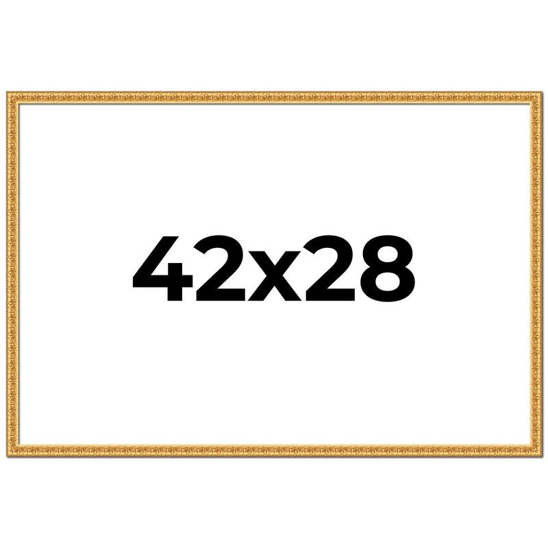 42x28 Frame Gold Real Wood Picture Frame Width 1 inches | Interior