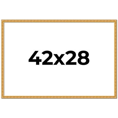 42x28 Frame Gold Real Wood Picture Frame Width 1 inches | Interior