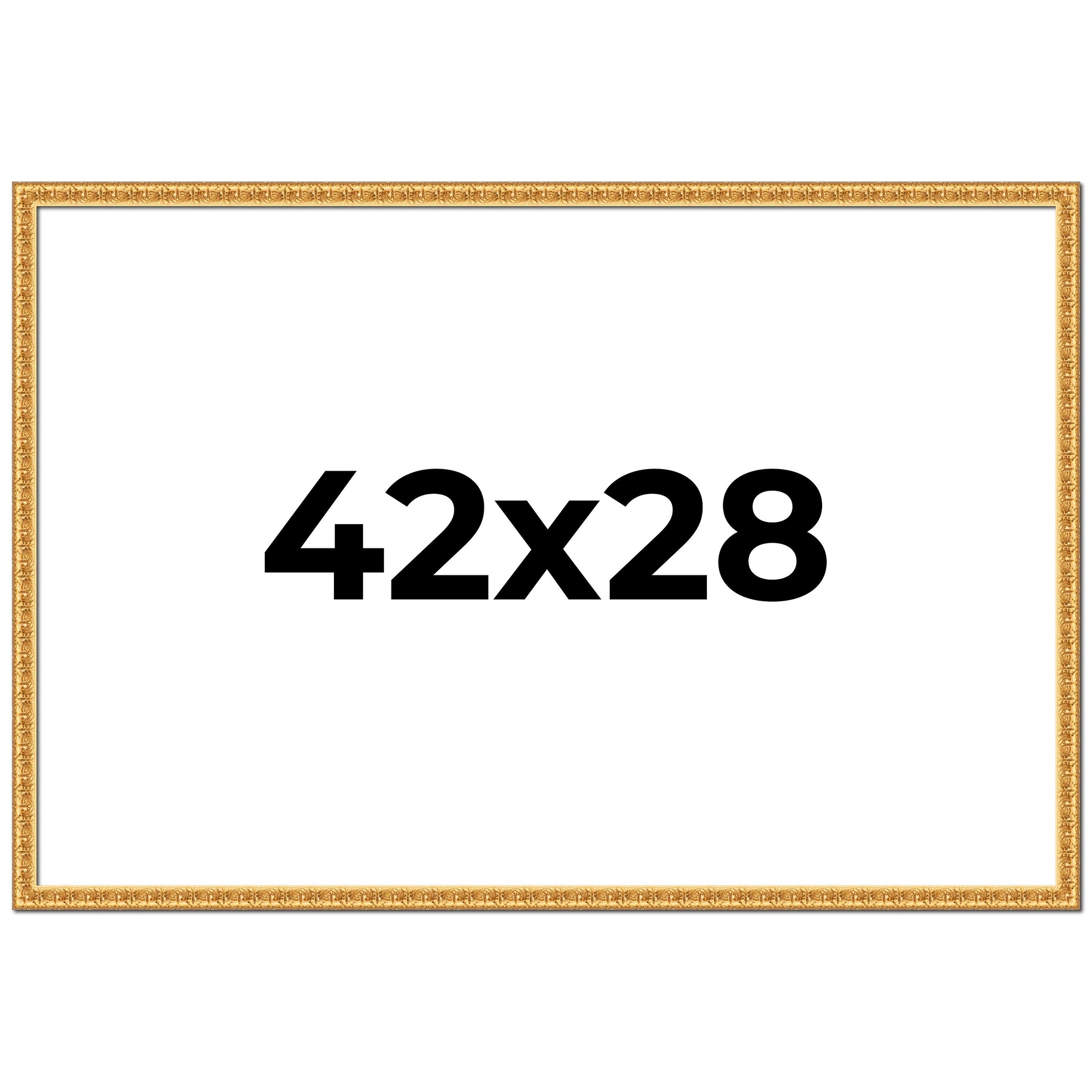 42x28 Frame Gold Real Wood Picture Frame Width 1 inches | Interior