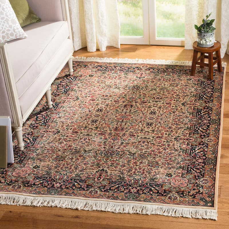 SAFAVIEH Handmade Kerman Savana Ivory and Green Wool Area Rug - 6' x 9' - Assorted
