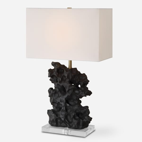slide 2 of 10, Uttermost Basalt Black Stone Table Lamp - 27.25" H X 17" W X 10" D