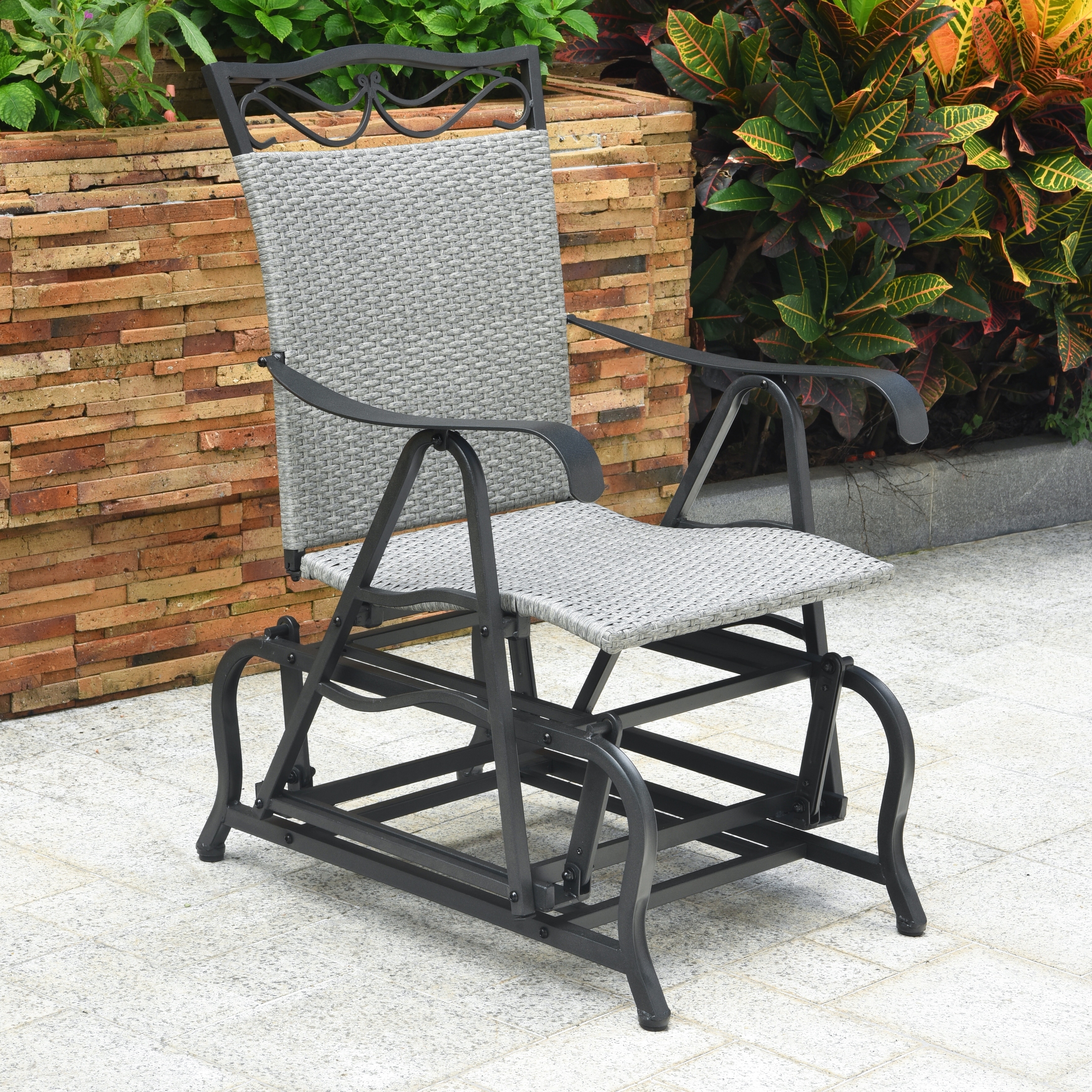 International Caravan Valencia Patio Glider Chair Antique Brown for sale online eBay