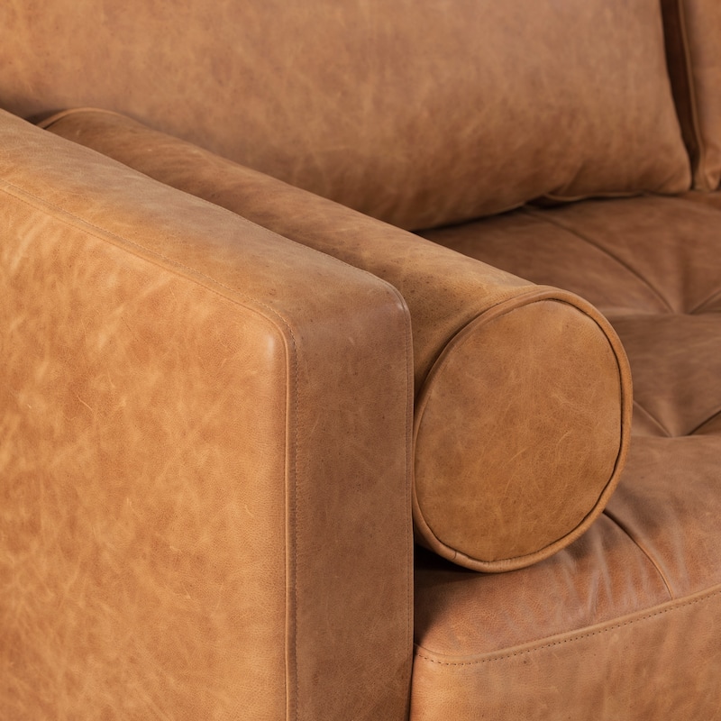 Poly & Bark Napa 104.5" Right-facing Sectional Sofa - Full Grain Genuine Italian Leather