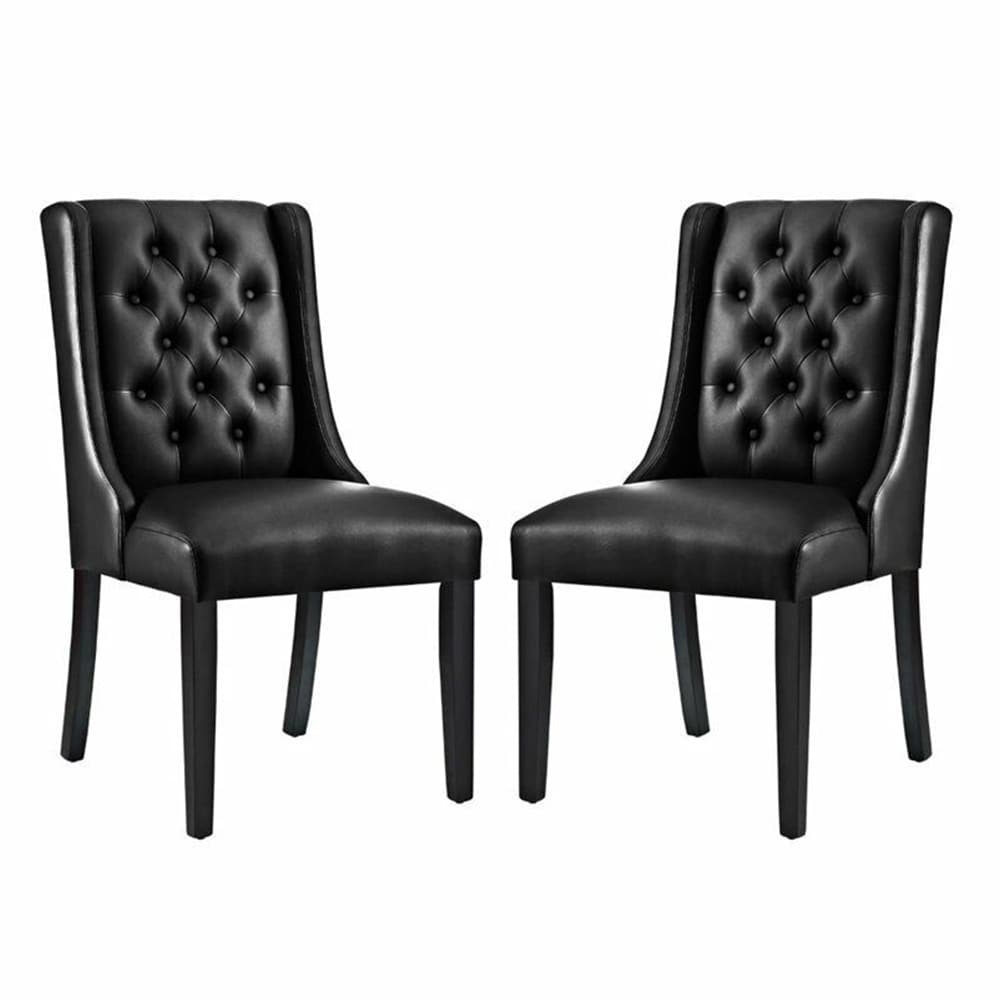 Black vinyl outlet dining chairs