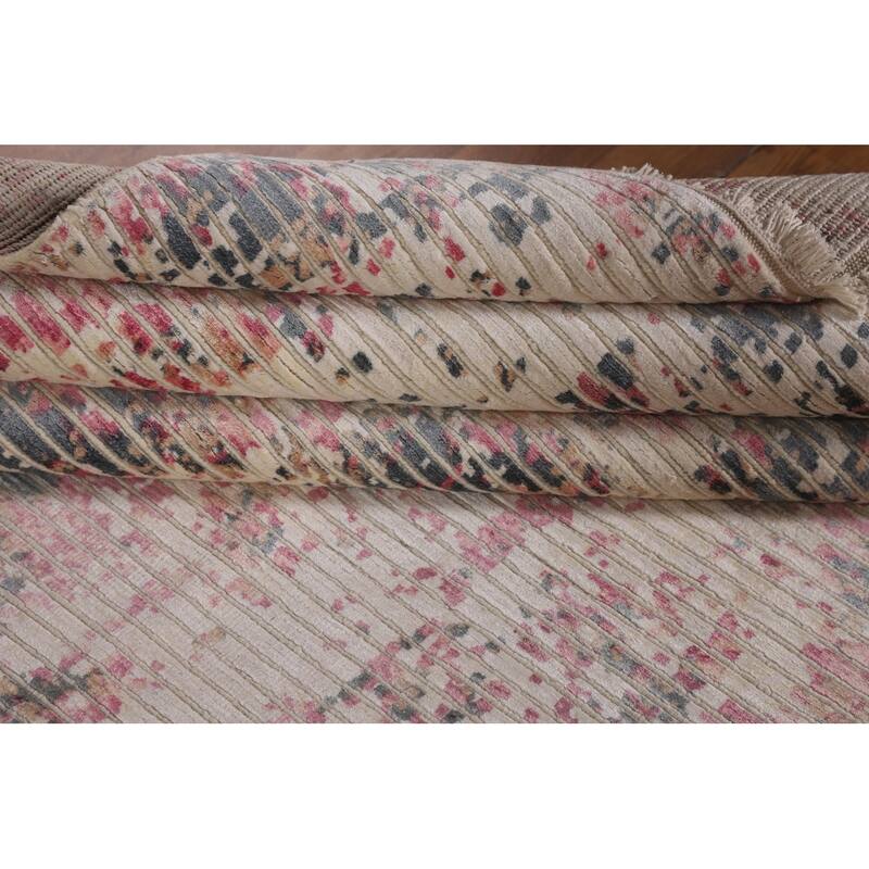 Abstract Modern Area Rug Hand-Knotted Wool Carpet - 6'6"x 9'7"