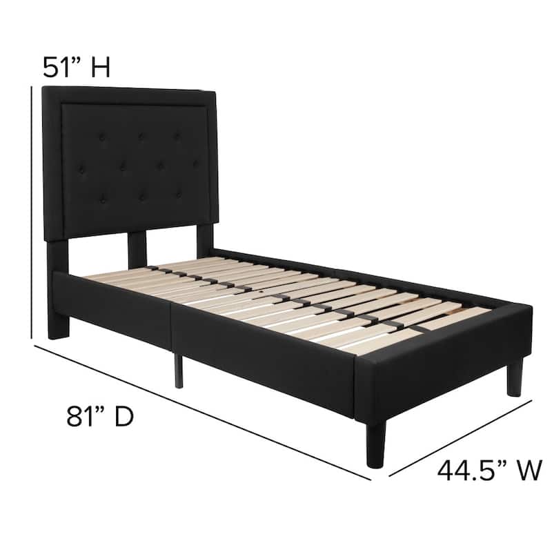 Panel Tufted Upholstered Platform Bed