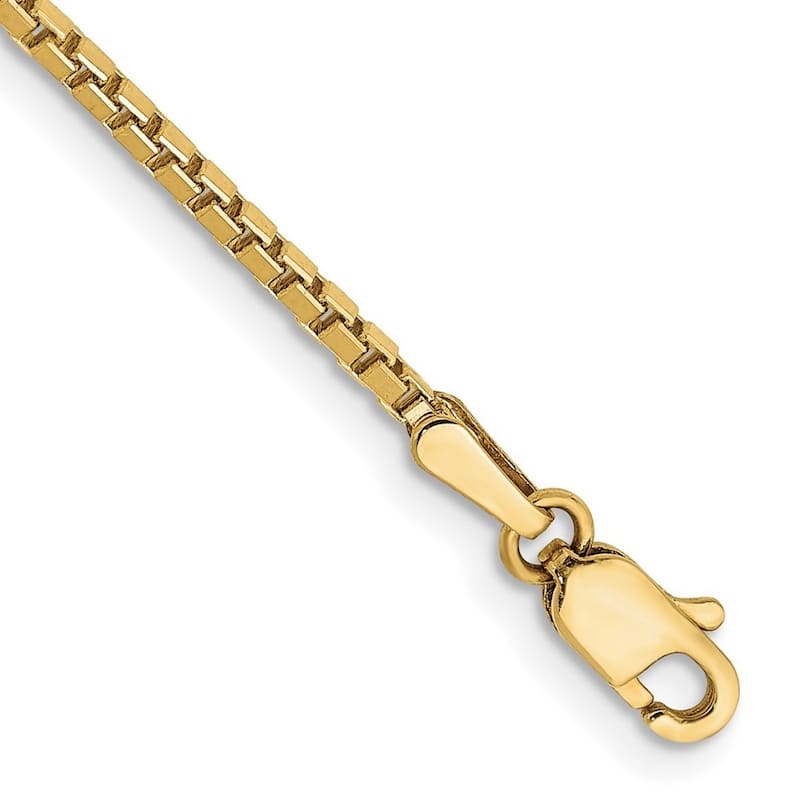 Curata 10k Yellow Gold 7" 1.5mm Box Chain Bracelet