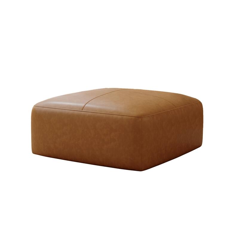 Elliot 22"/ 35"/ 43" W Modern Rectangular Genuine Leather Ottoman