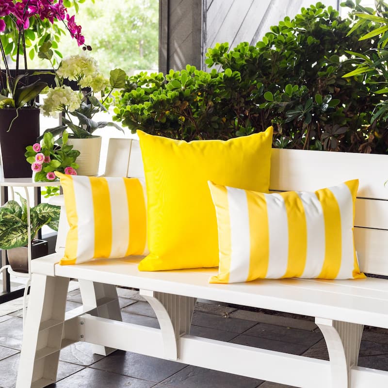 Striped Throw Pillow Indoor Outdoor Use Weather Resistant 14x20 Inches