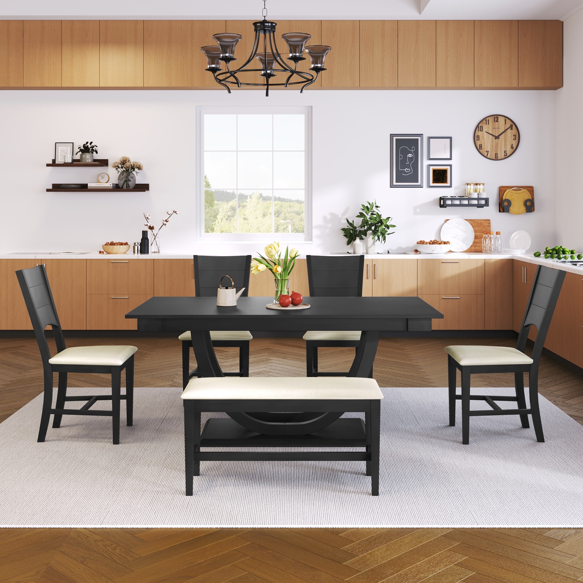 Half bench dining table store