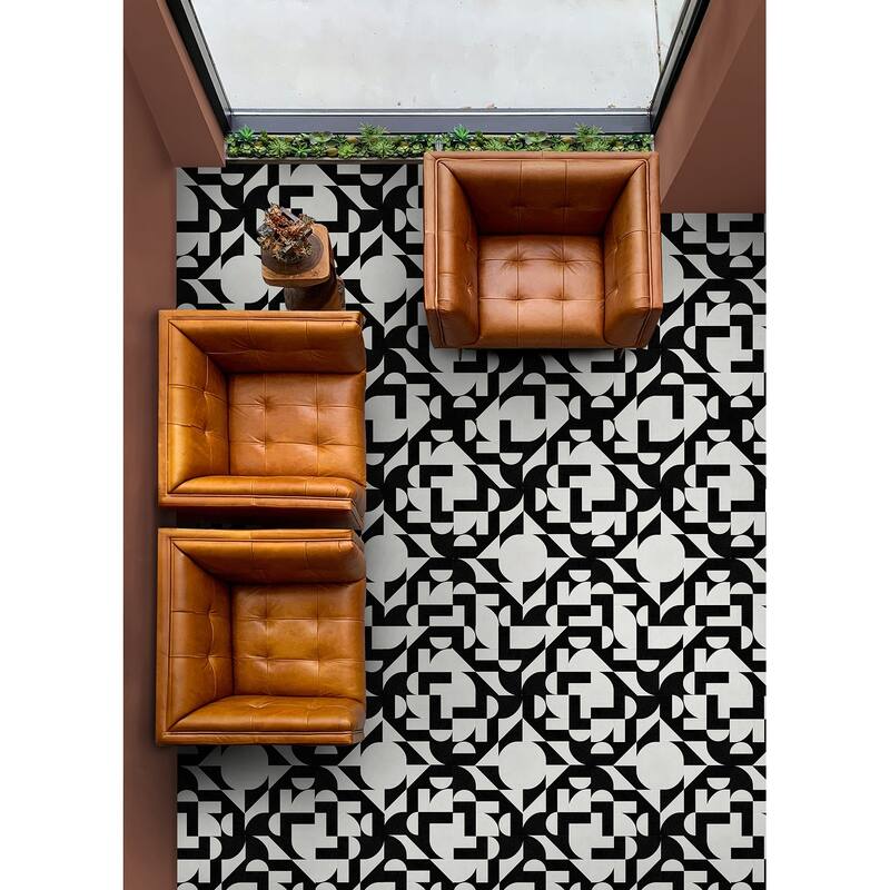 Very Gay Paint Gia Metric Black and White Peel and Stick Floor Tiles