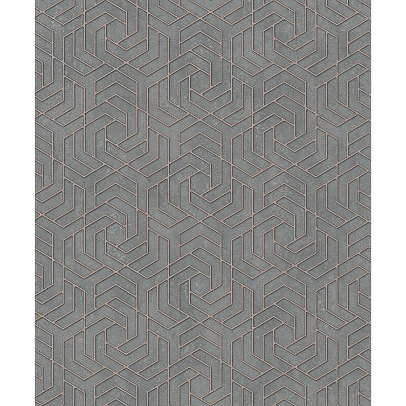 Advantage Tama Charcoal Geometric Wallpaper - 20.9in x 396in x 0.025in - 20.9in x 396in x 0.025in