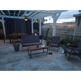 Avon Outdoor Rustic 7-piece Rectangular Acacia Wood Dining Set by Christopher Knight Home