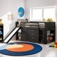 preview thumbnail 22 of 28, Low Twin Size Loft Bed with Cabinets, Shelves and Slide, White