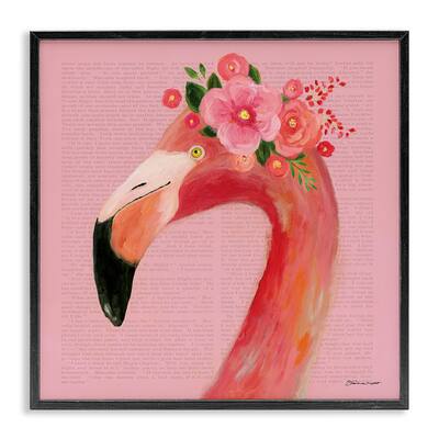 Stupell Floral Flamingo Pink Portrait Framed Giclee Art Set Design by Stephanie Workman Marrott