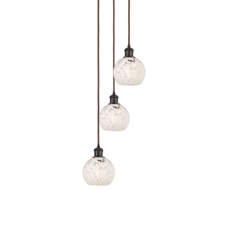 Innovations Lighting 113B-3P-11-13 White Mouchette Pendant White - Oil Rubbed Bronze