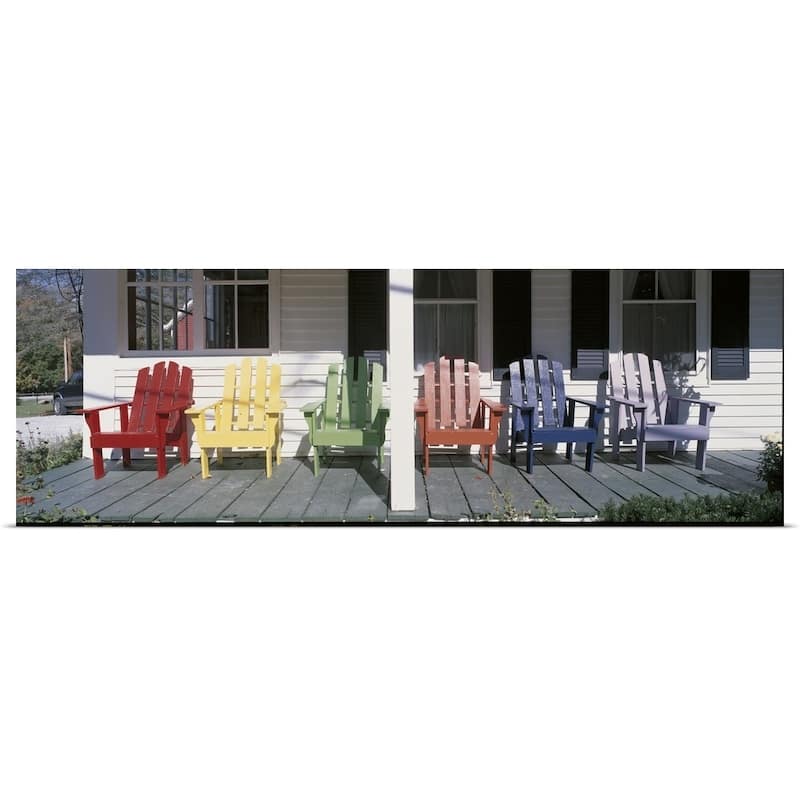 " Adirondack Chairs Porch Plymouth VT" Poster Print