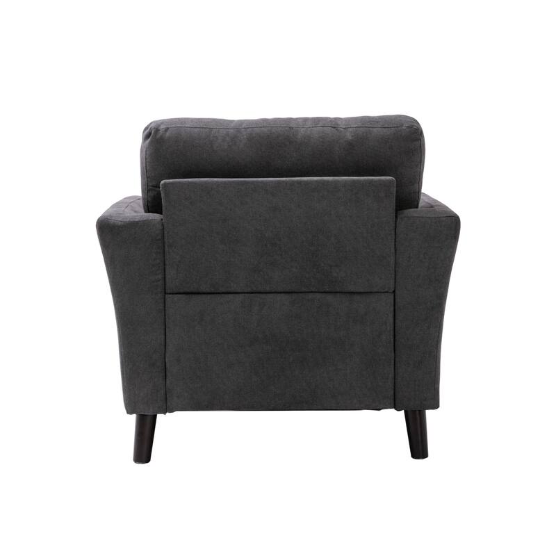 Velvet Upholstered Fabric Chair with 2 Pillows