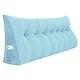 preview thumbnail 136 of 182, WOWMAX Large Reading Wedge Headboard Pillow for Bed Rest Back Support King - Polyester Sky Blue
