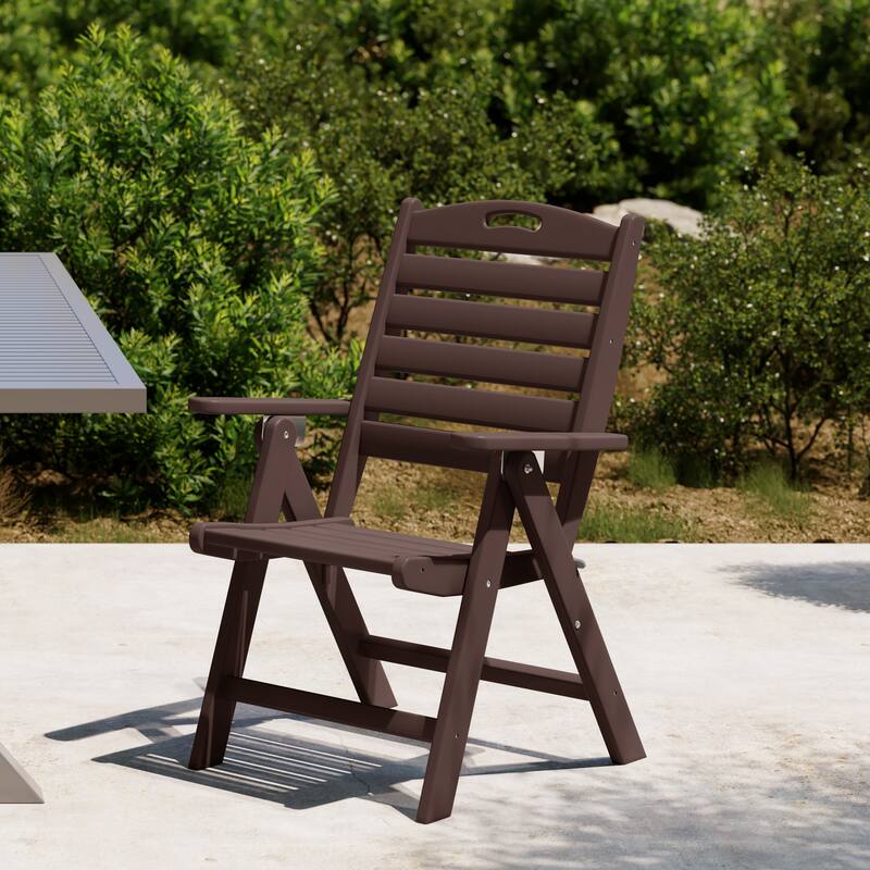 Laguna Foldable Highback Patio Dining Chair with Adjustable Recline Feature