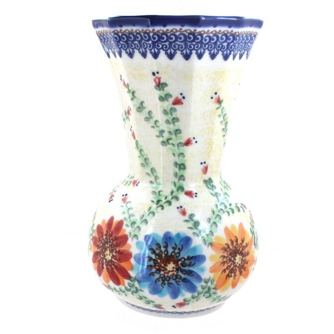 Blue Rose Polish Pottery 142 Vena Vase