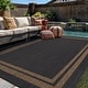 preview thumbnail 1 of 8, World Rug Gallery Border Indoor/Outdoor Flat Woven Area Rug 5' x 7' - Dark Gray