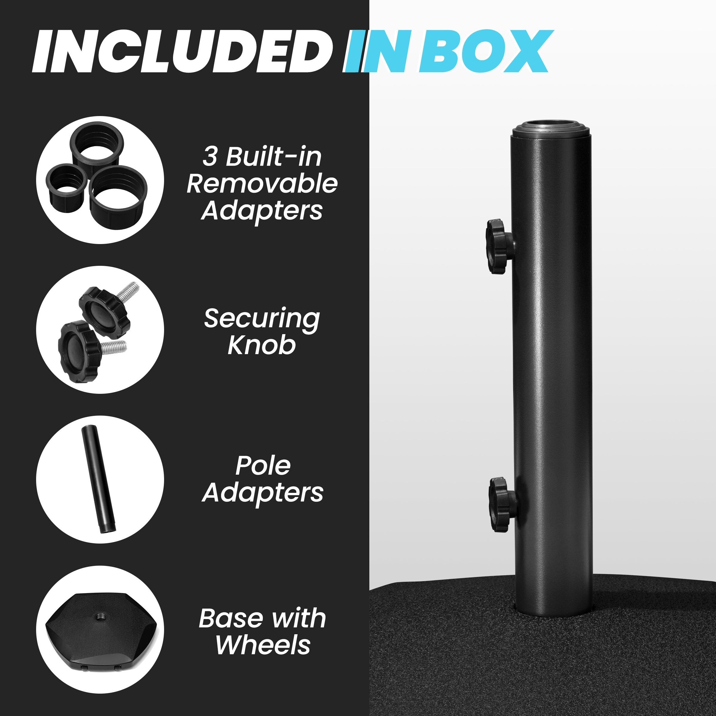6 sided patio umbrella stand Outdoor Patio Umbrella Base Holder 56-pound Hexagon Black - See the picture  - Bed Bath & Beyond