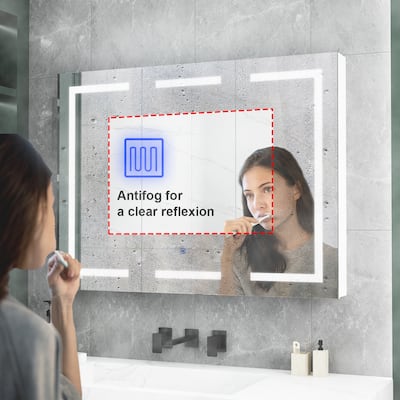 Mirror Medicine Cabinet with Lights Mirrored Cabinet Bathroom Bedroom
