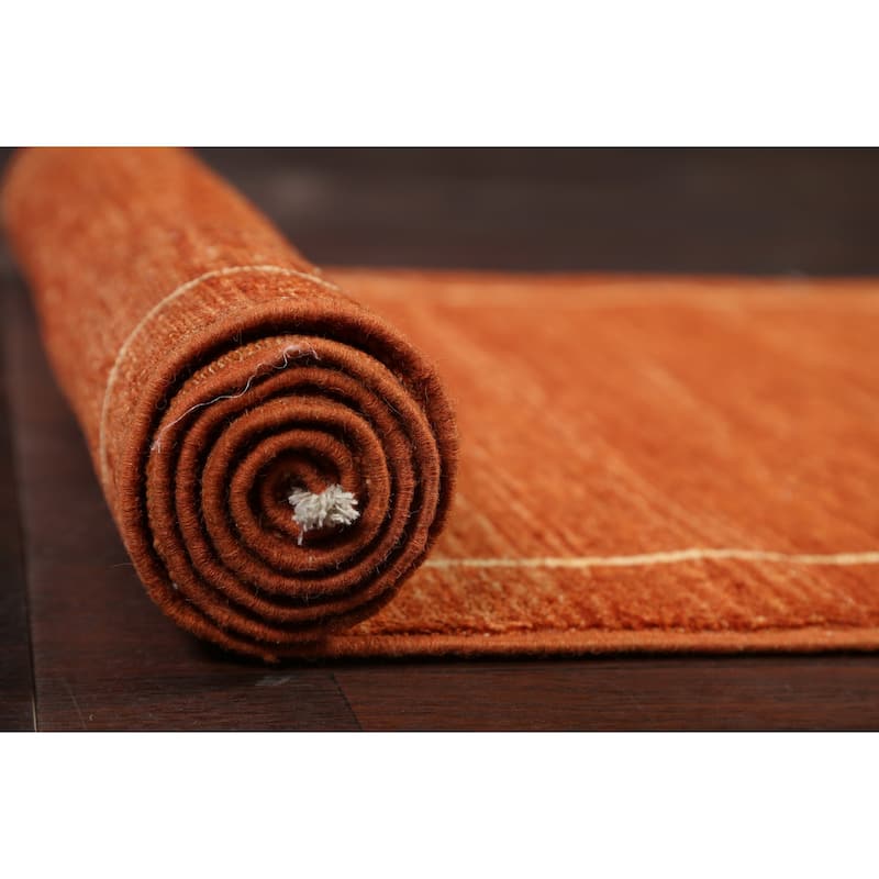 Contemporary Oriental Gabbeh Kashkoli Runner Rug Handmade Wool Carpet - 2'7" x 10'4"